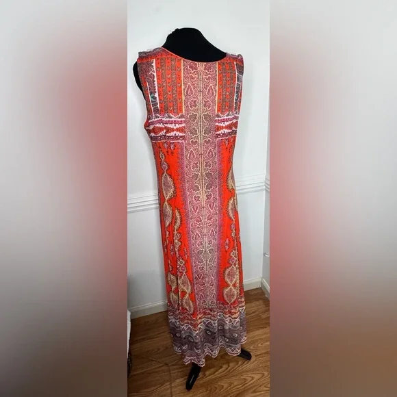 Reba Vibrant Orange and Purple Maxi Dress - Picture 3 of 5